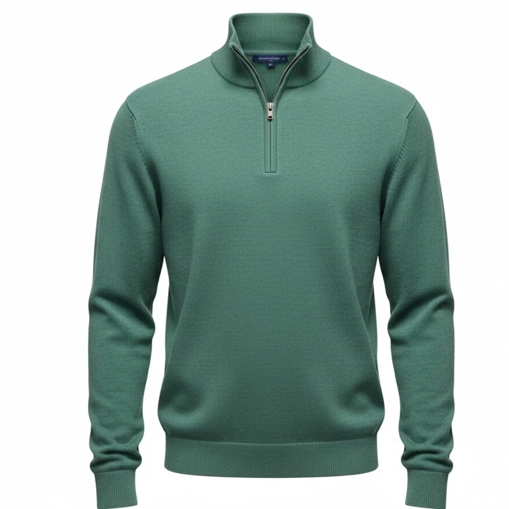 NWT Shaquille O’Neal Men’s Big & Tall Green Half Zip Pull Over Sweater - 3XL